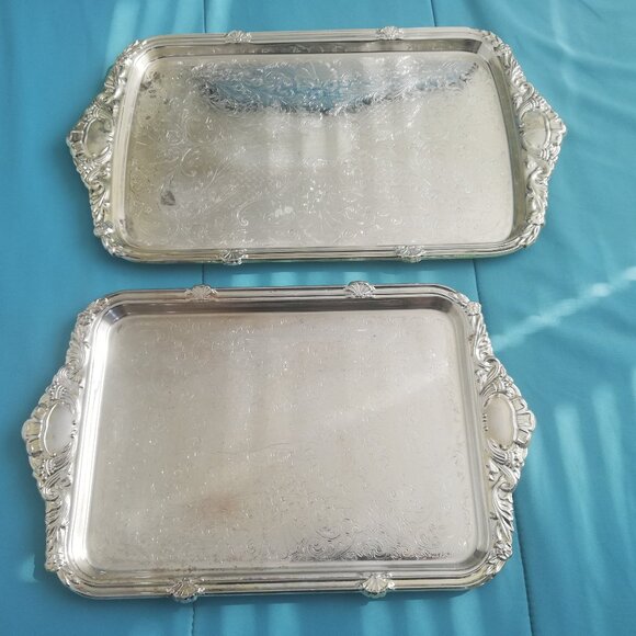 Gorgeous Silver-plated Serving Trays (2) - Picture 1 of 3